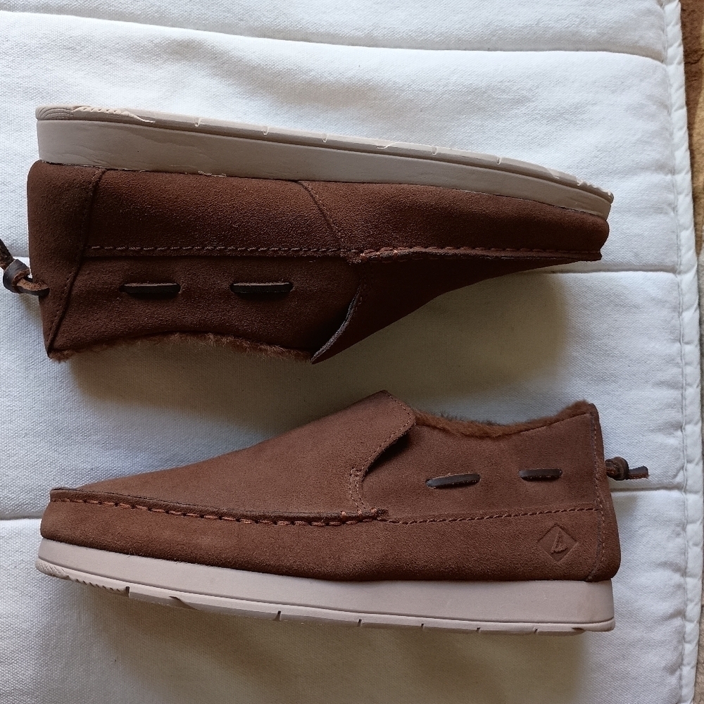 Sperry Mens Moc-Sider Basic Core Suede Slip On Shoe - Brown_7